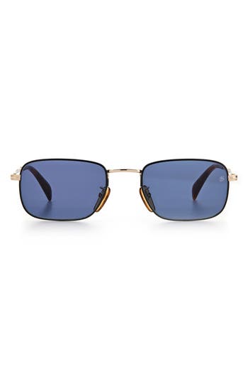 David Beckham Eyewear 53mm Rectangular Sunglasses In Blue