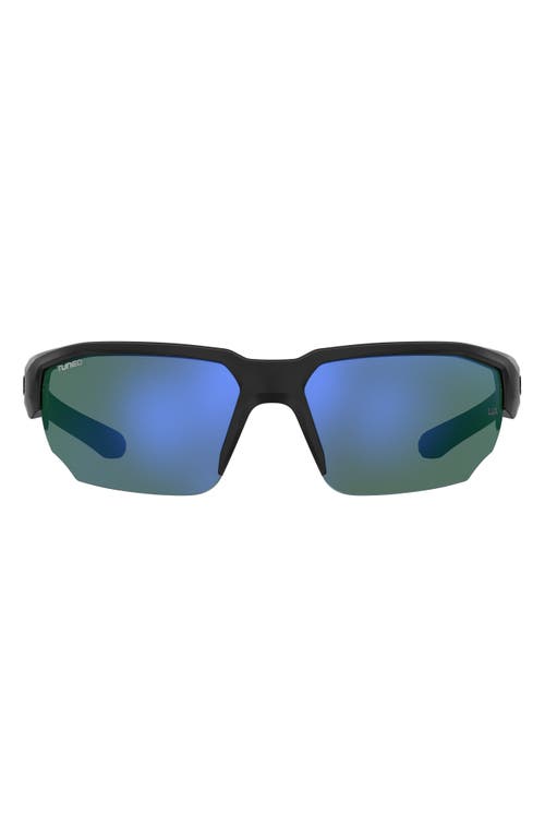 Shop Under Armour 70mm Polarized Oversize Sport Sunglasses In Black Grey/green