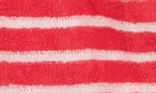 Shop Juicy Couture Kids' Stripe Hooded Romper In Red/white