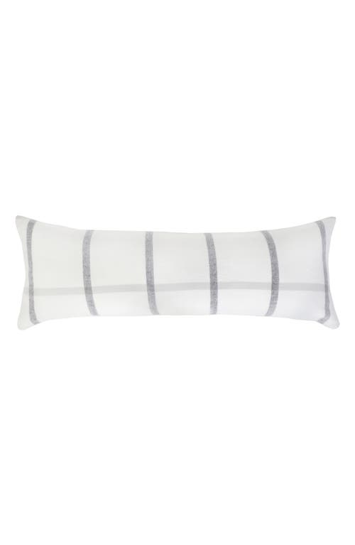 Pom Pom at Home Copenhagen Windowpane Check Cotton Lumbar Accent Pillow in White/grey at Nordstrom, Size 14X40