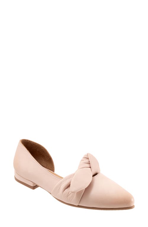 Bueno Ivory Half D'orsay Pointed Toe Flat In Pink