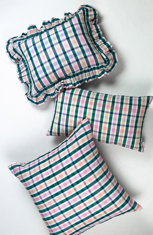 ARCHIVE NEW YORK ARCHIVE NEW YORK LOLA PLAID RUFFLE HANDWOVEN COTTON THROW PILLOW 