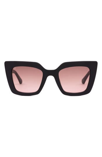 Shop Sito Shades Cult Vision 51mm Standard Square Gradient Sunglasses In Matte Black/grey Rose Grad