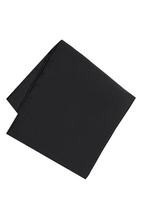 Shop Brooklyn Brigade Solid Satin Pocket Square In Black