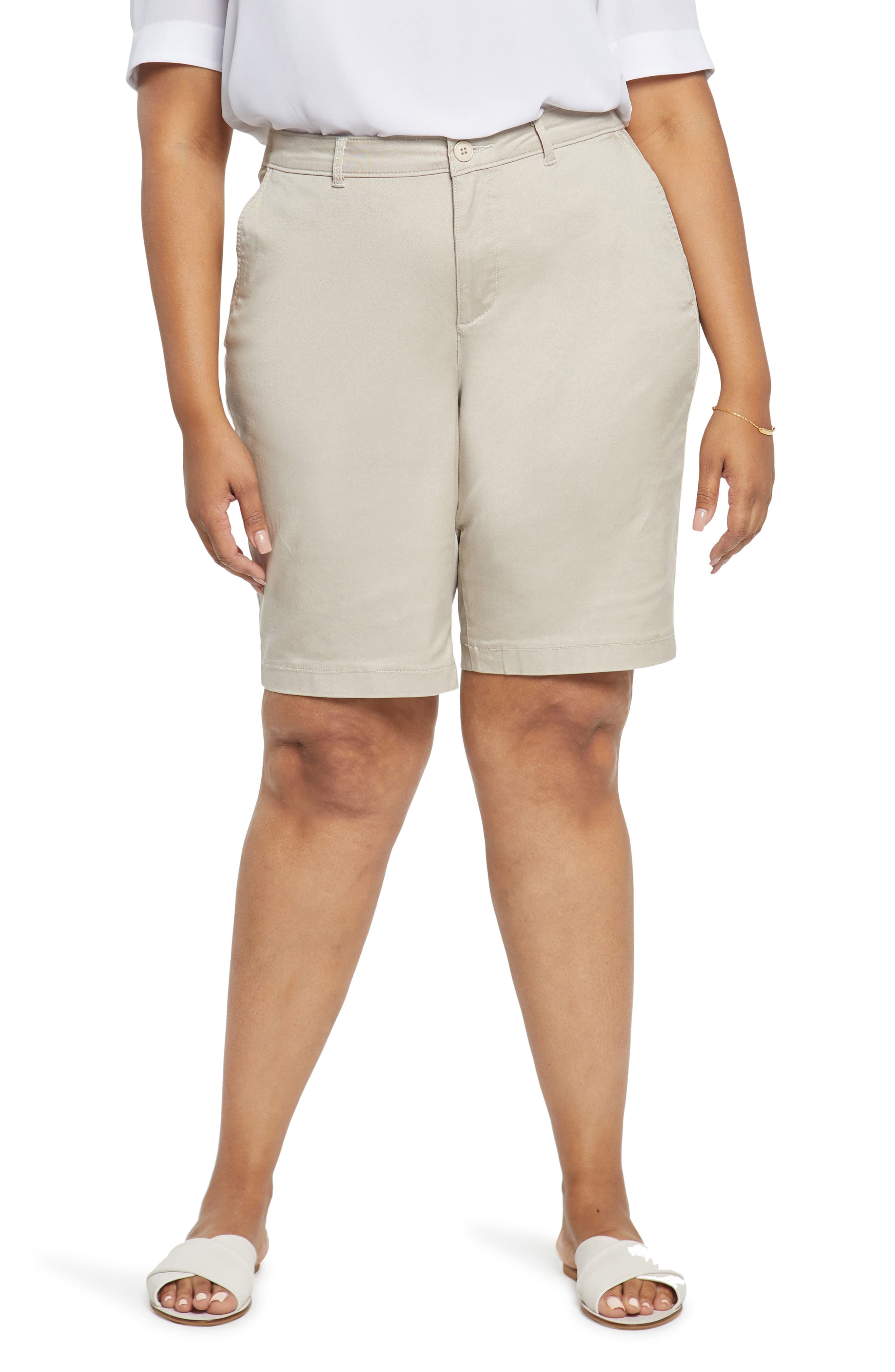 women's plus size khaki bermuda shorts