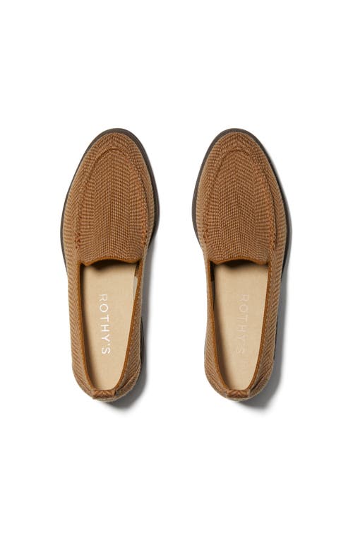 Rothys The Lug Loafer In Brown/neutral In Teak Herringbone