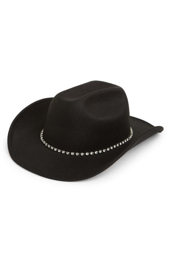 Steve Madden Western Rhinestone Trim Fedora In Black ModeSens