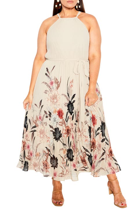 Rebecca Floral Belted Maxi Dress (Plus)