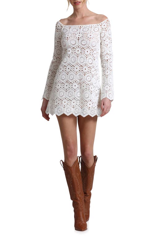 Shop Avec Les Filles Off The Shoulder Long Sleeve Lace Minidress In White