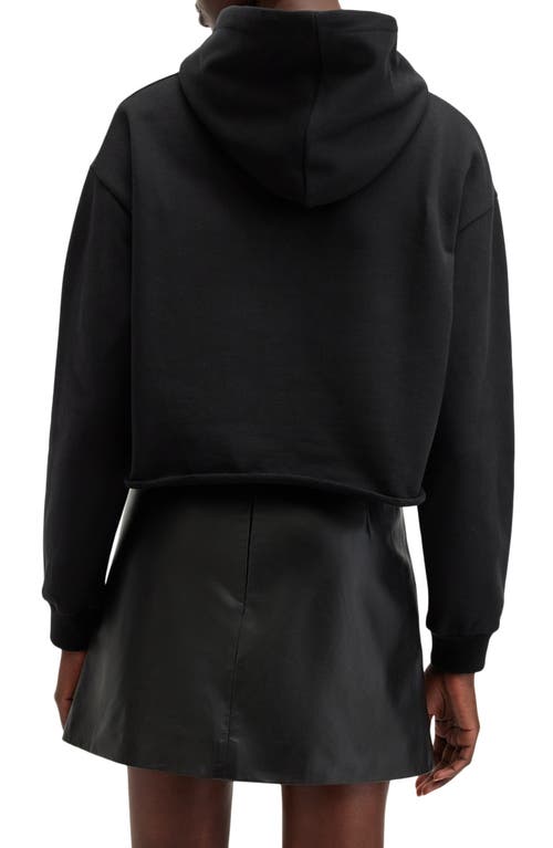 Shop Allsaints Pippa Sparkle Cotton Hoodie In Black