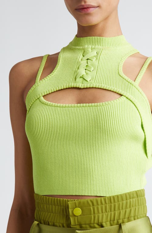 MONSE MONSE CUTOUT CROP RACERBACK SWEATER 