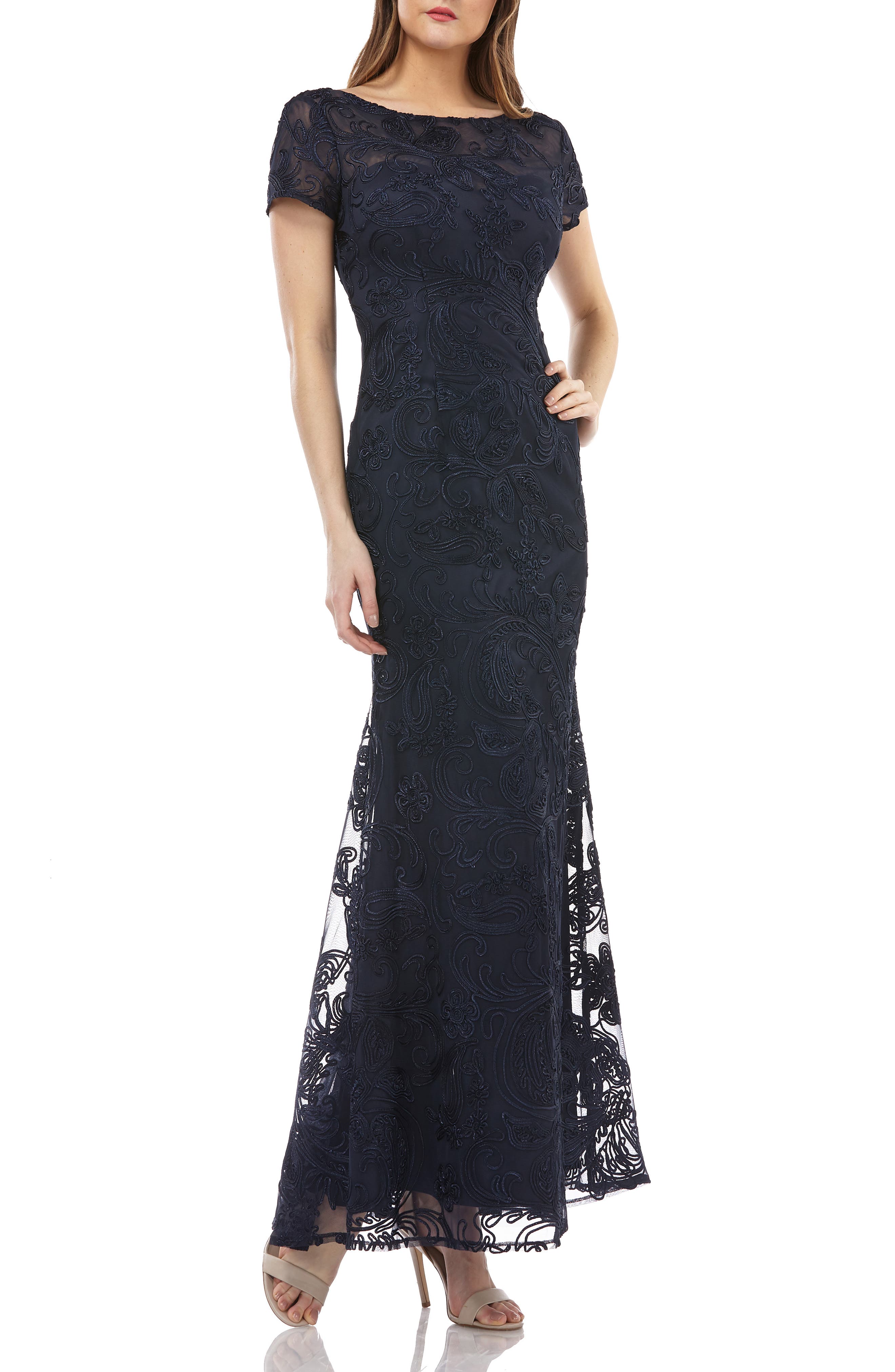 Js Collections Soutache Trumpet Gown