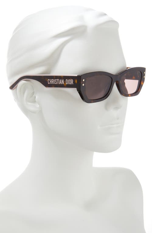 Shop Dior 'pacific S2u 53mm Square Sunglasses In Dark Havana/bordeaux