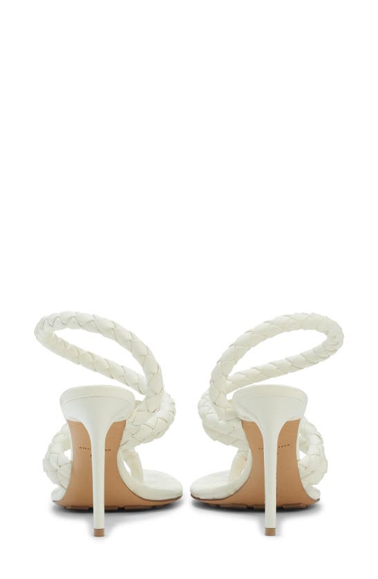 Shop Bottega Veneta Leaf Ankle Strap Sandal In White