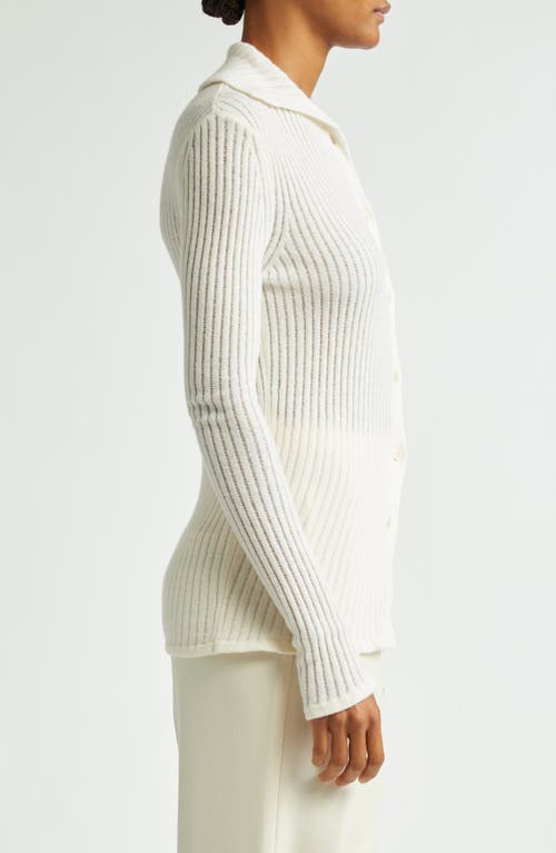 Shop Bite Studios Wool Rib Cardigan In Off-white