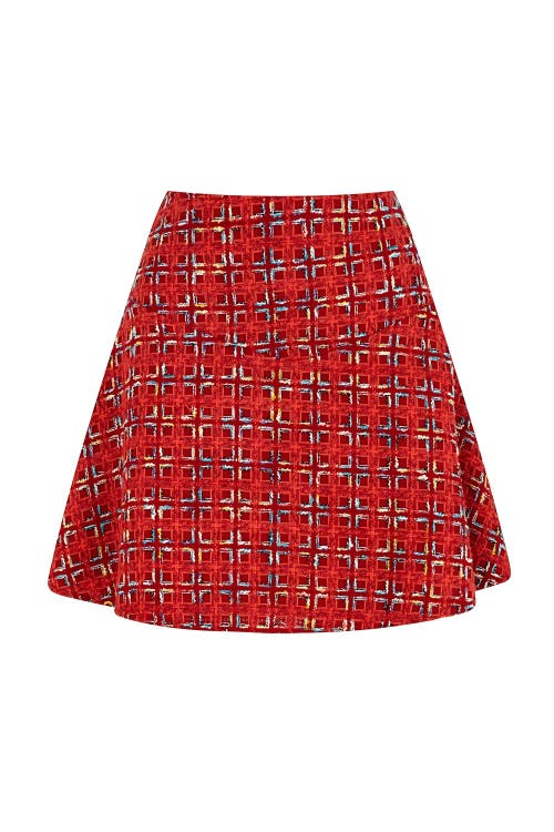 Shop Nocturne Tweed Mini Skirt In Red