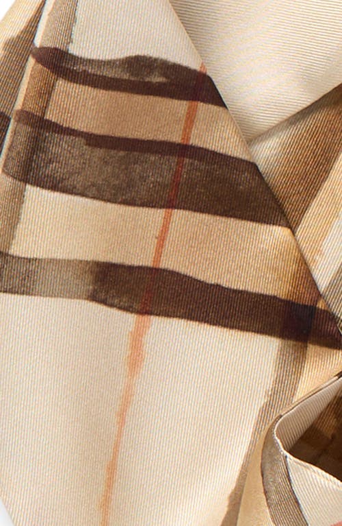 Shop Burberry Reversible Check Silk Twill Scarf In Nutmeg