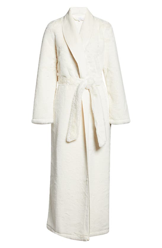 Nordstrom Recycled Faux Fur Robe In Ivory Egret