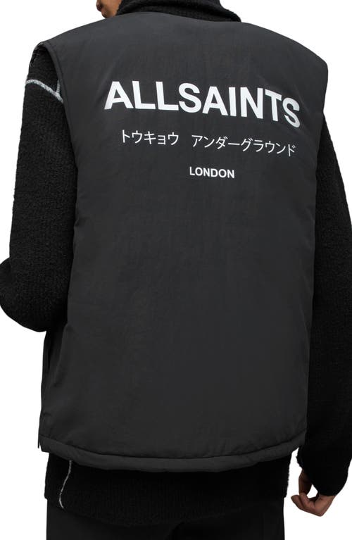 Allsaints Underground Reversible Leopard Print Vest In Leopard Black