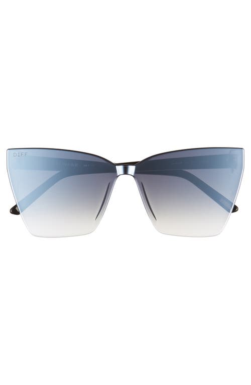 Shop Diff Goldie 65mm Oversize Cat Eye Sunglasses In Black/silver Smoke