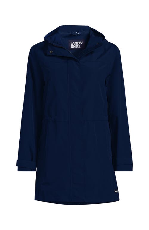 Shop Lands' End Squall Hooded Waterproof Raincoat In Deep Sea Navy