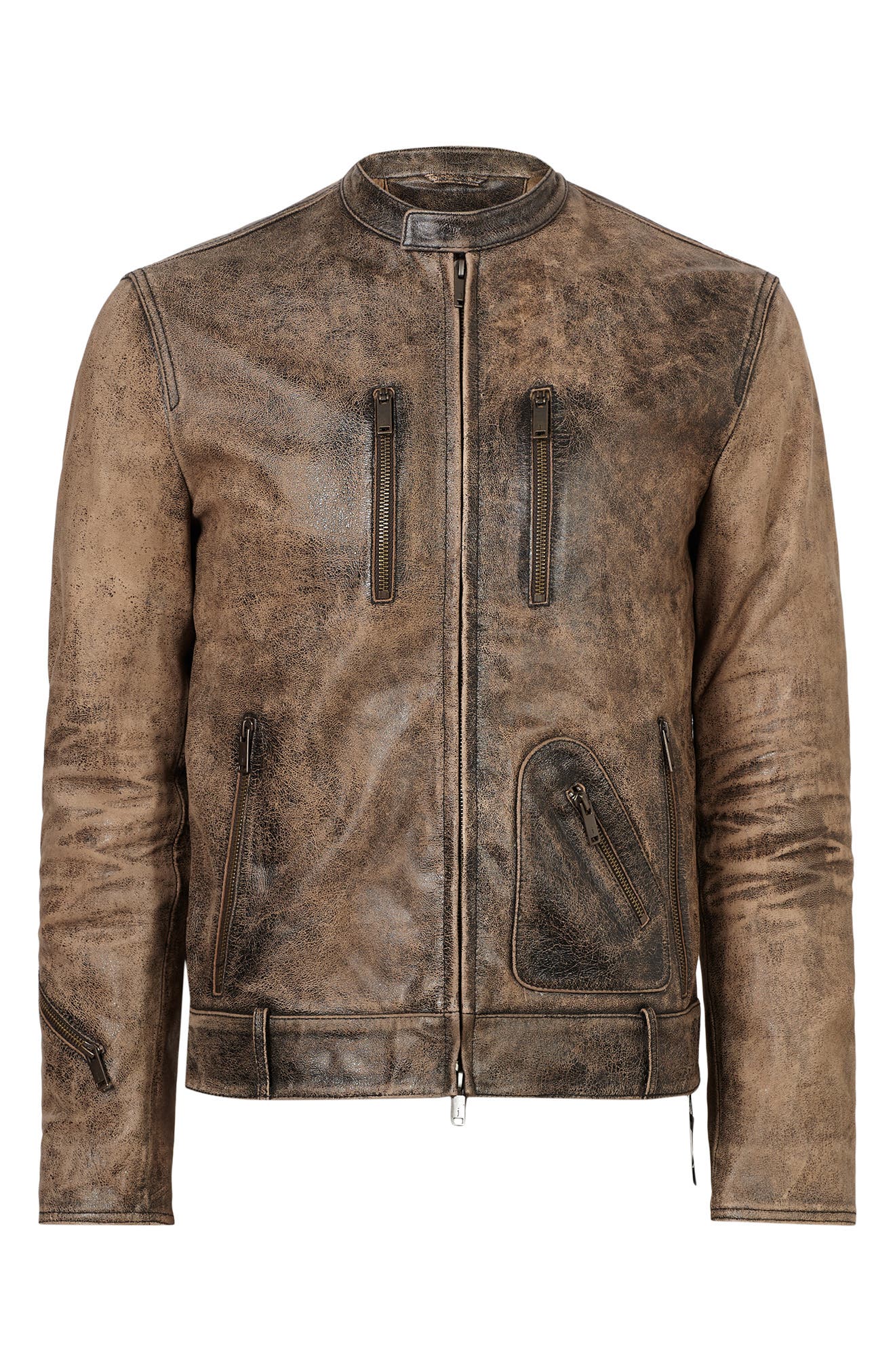 john varvatos leather racer jacket