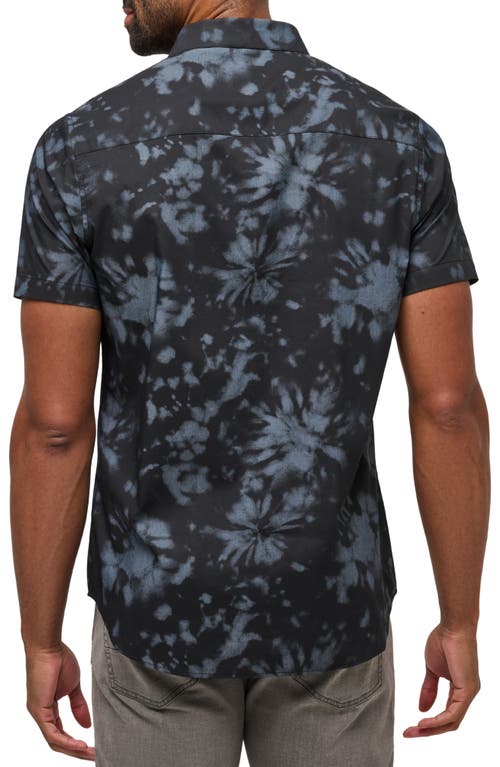 TRAVISMATHEW TRAVISMATHEW WARMER TIDES TIE DYE SHORT SLEEVE STRETCH BUTTON-UP SHIRT 