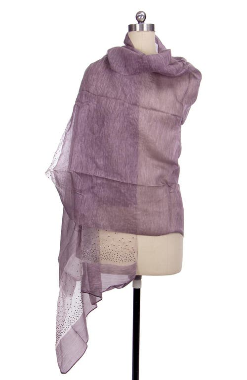 Saachi Crystal Embellished Silk & Wool Scarf In Thistle