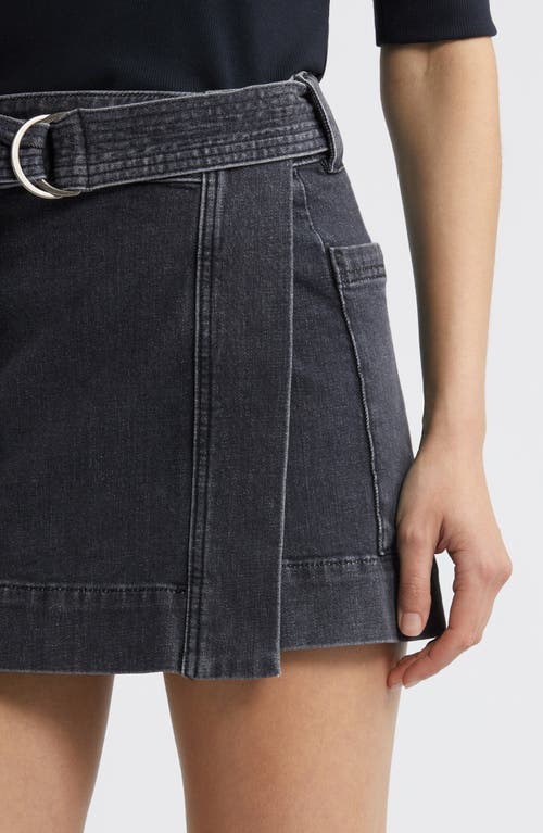 Rails Deanna Denim Wrap Mini Skirt In Black Pearl