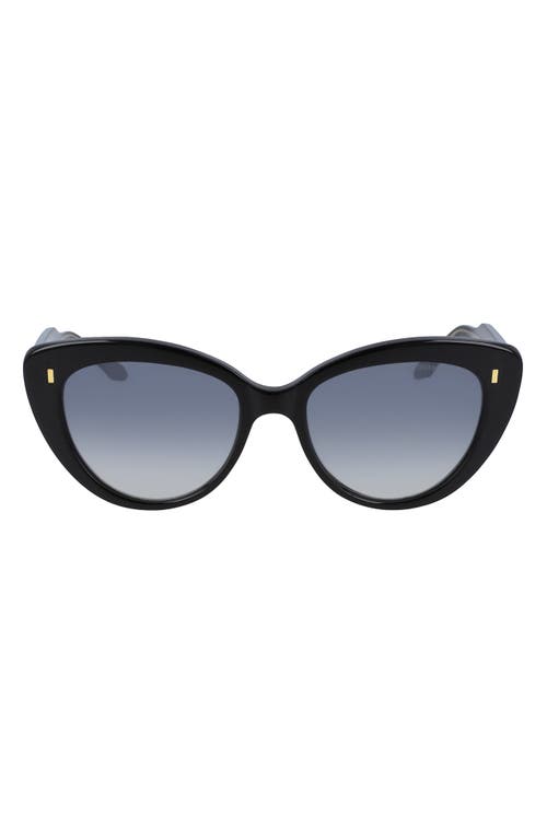 56mm Cat Eye Sunglasses in Black/Black Gradient