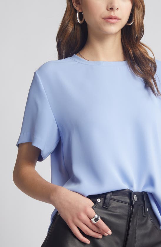Shop Open Edit Satin T-shirt In Blue Hydrangea