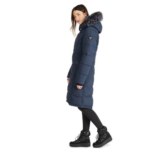 Shop Pajar Jupiter Stretch Long Quilted Puffer In Navy