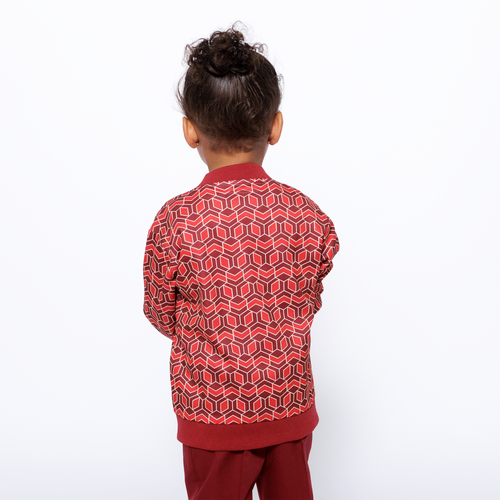 Mixed Up Clothing Girls Reversible Bomber Jacket In Red Multicolor