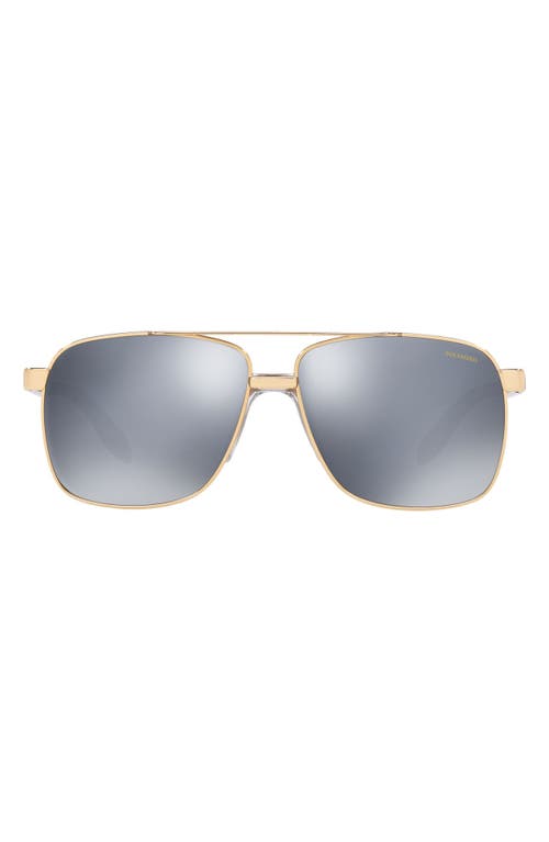Versace 59mm Aviator Sunglasses In Gold/silver Mirror