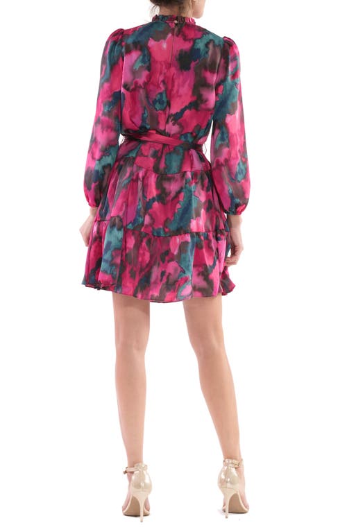 JULIA JORDAN JULIA JORDAN LONG SLEEVE RUFFLE HEM DRESS 