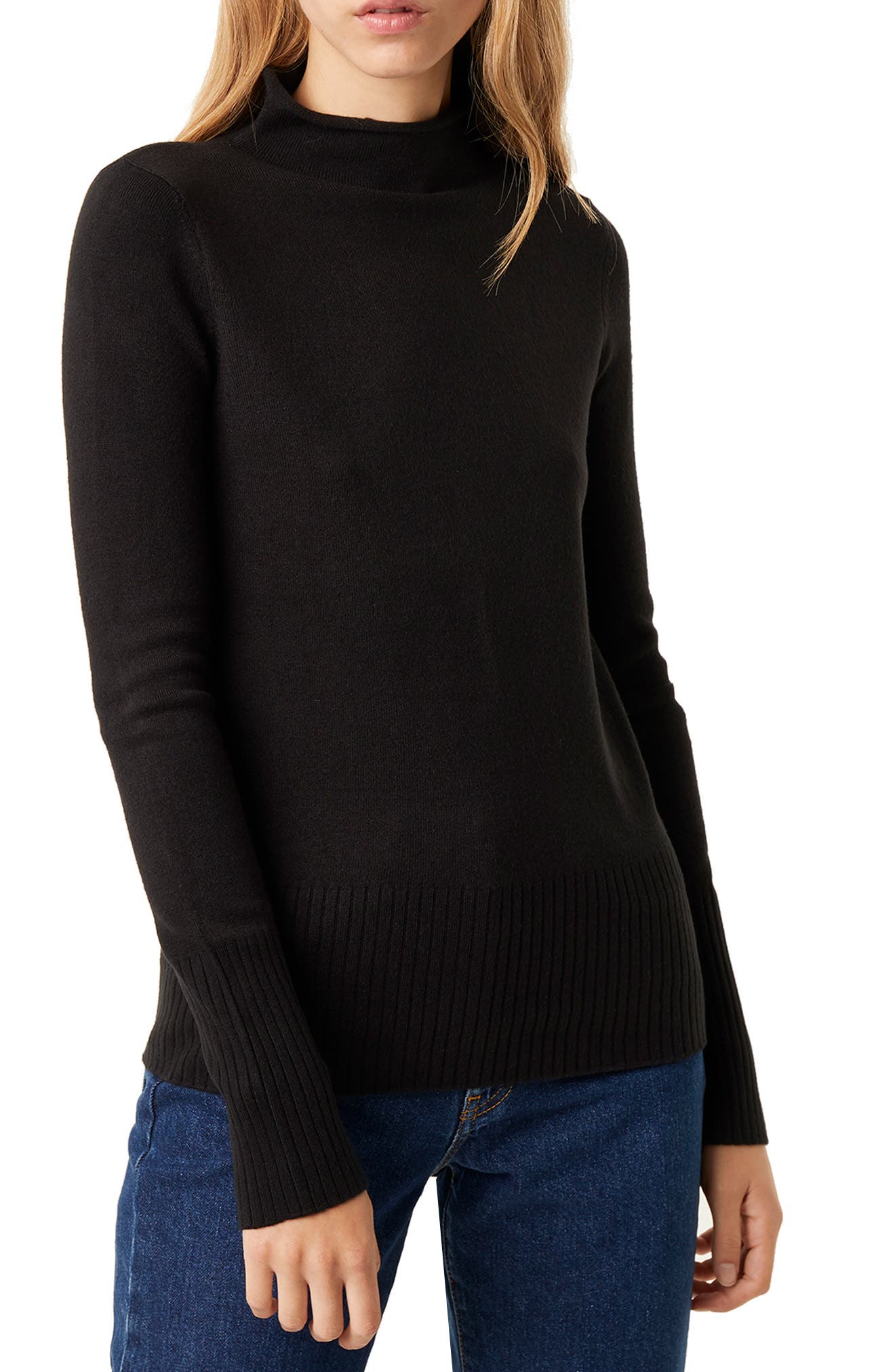 French Connection Rolled Mock Neck Knit Sweater HauteLook