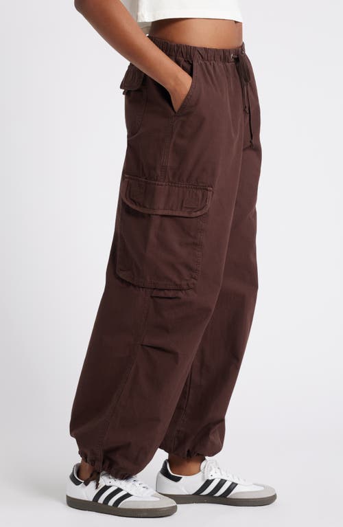 Shop Bp. Parachute Cotton Cargo Pants In Brown Coffee