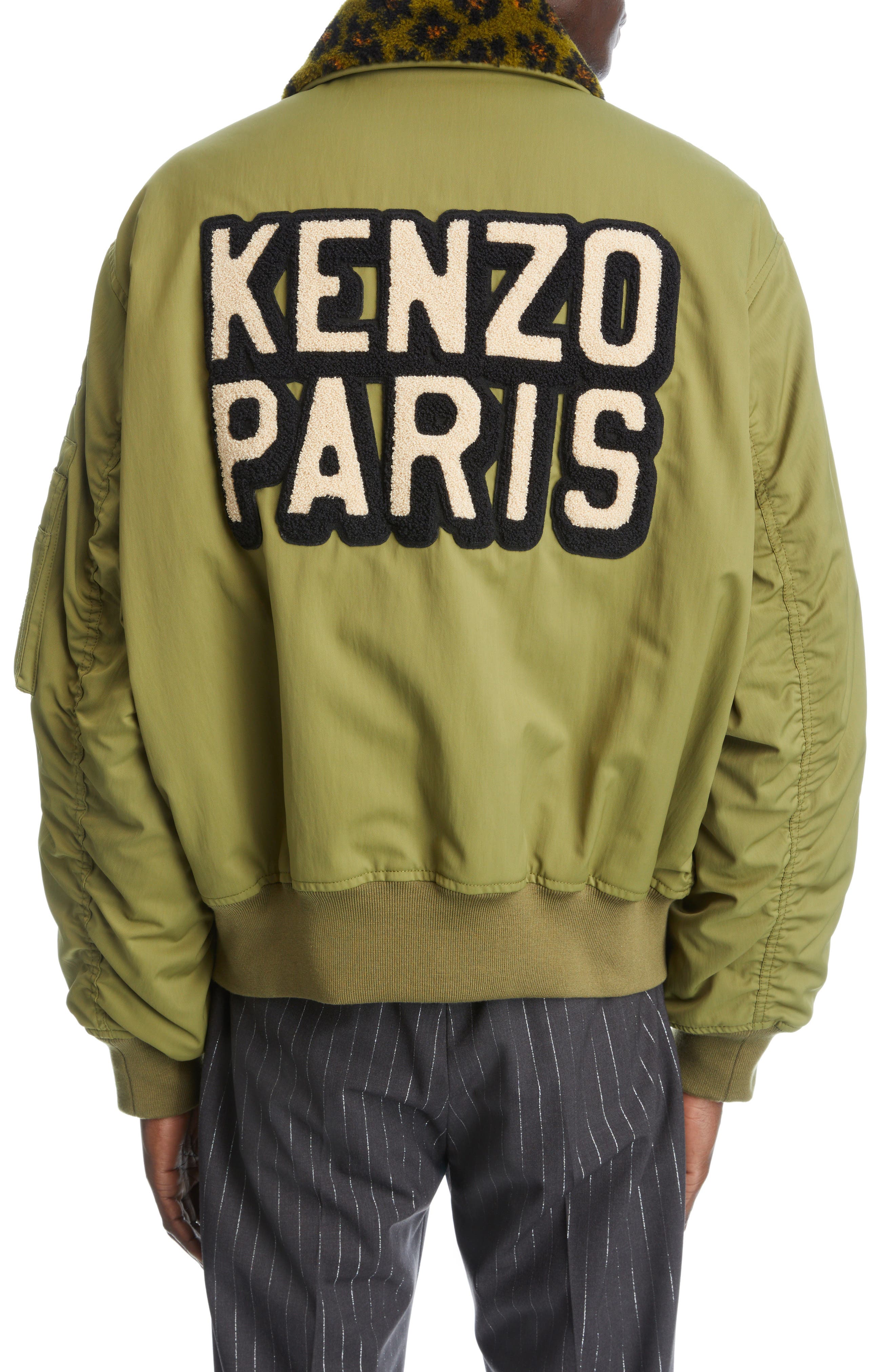 Kenzo Men's Mixed Pinstripe Denim Workwear Jacket