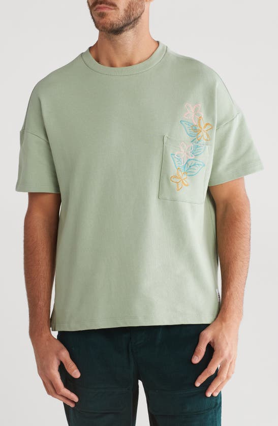 Shop Native Youth Embroidered Cotton T-shirt In Green