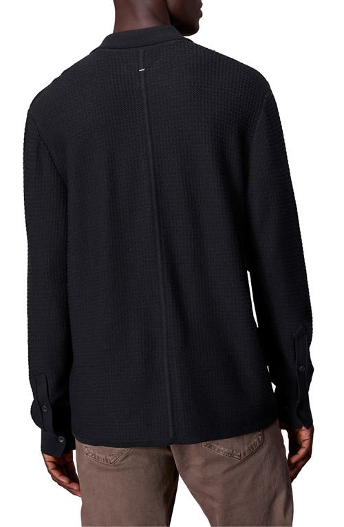 Shop Rag & Bone Hayes Textured Knit Button-up Shirt In Black