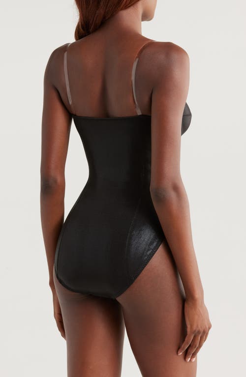 Shop Norma Kamali Corset One-piece Swimsuit In Black