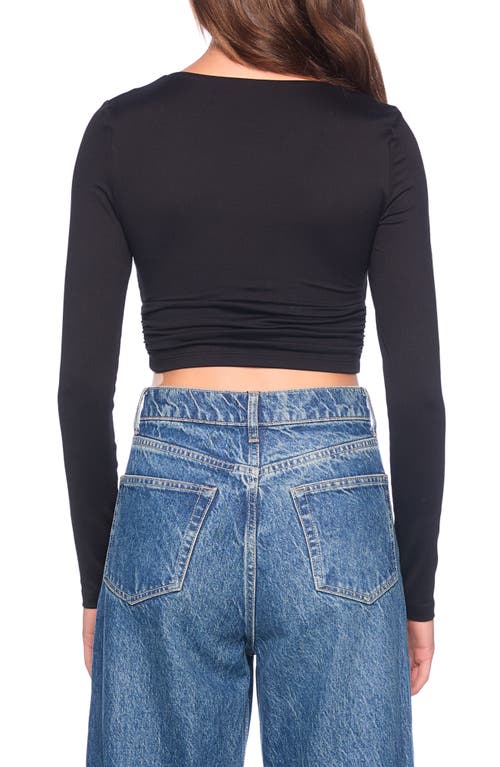 Shop Susana Monaco Ruched Crop Top In Black