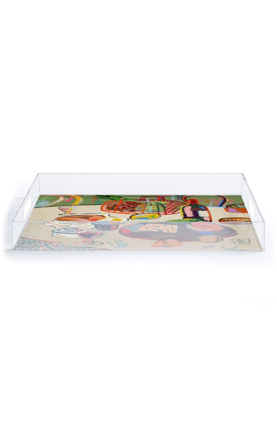 Deny Designs Wine Break Decorative Tray In Multi
