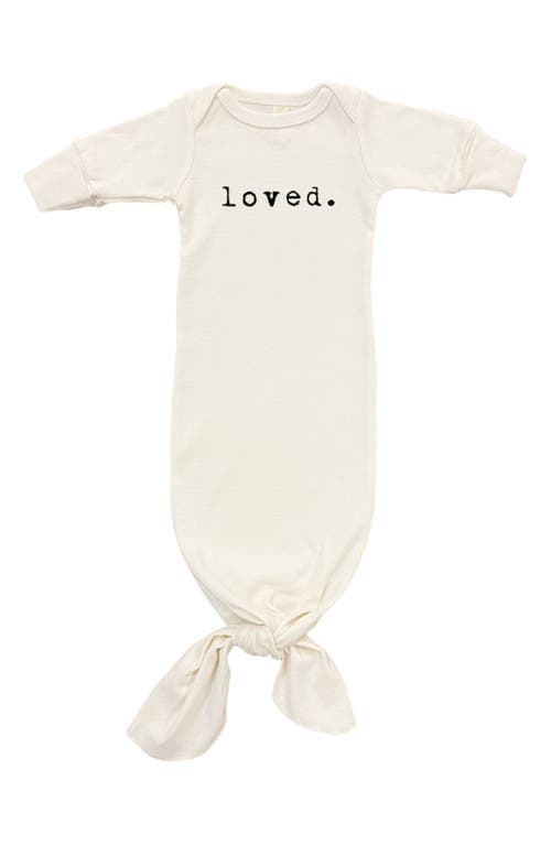 Tenth & Pine Loved Organic Cotton Tie Gown in Natural at Nordstrom, Size 0-3M