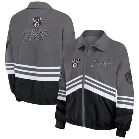 Women's Wear by Erin Andrews Black/White Las Vegas Raiders Full-Zip Varsity Jacket Size: Large