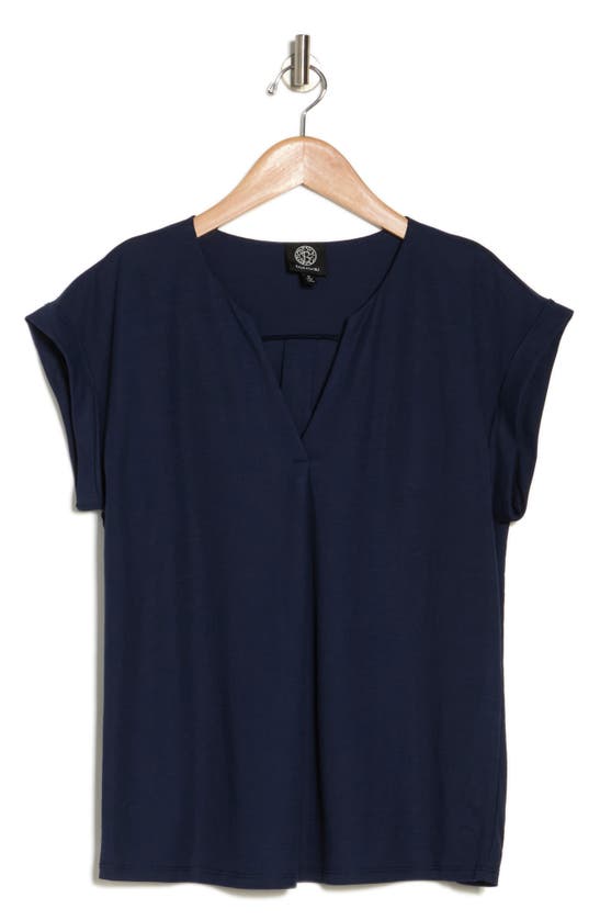 Bobeau Dolman Sleeve Piqué T-shirt In Navy