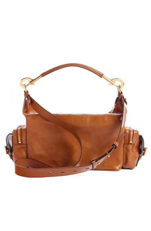 Shop Chloé Camera Leather Top Handle Bag In Clay Brown