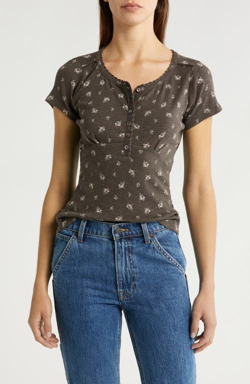 Lucky Brand Crochet Trim Henley T-Shirt at Nordstrom,