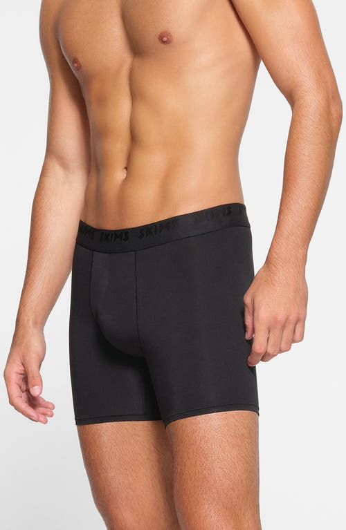 Shop Skims 5-inch Stretch Modal Boxer Briefs In Obsidian