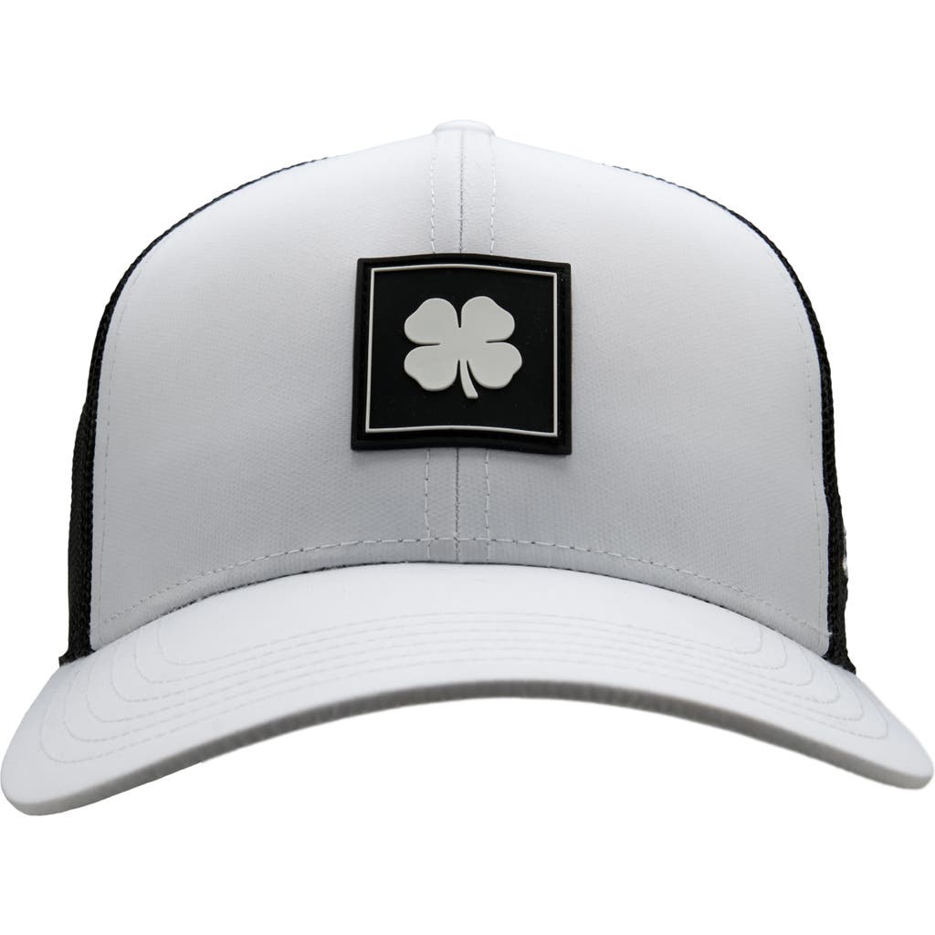 Black Clover Luck Square Patch Snapback Trucker Hat In Gray